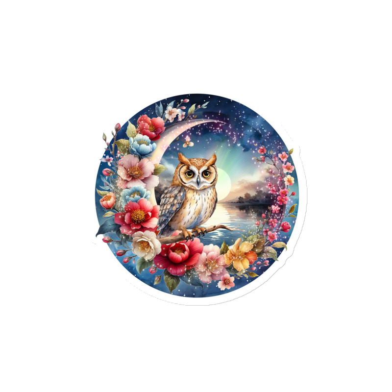 Owl Moon Floral magnet