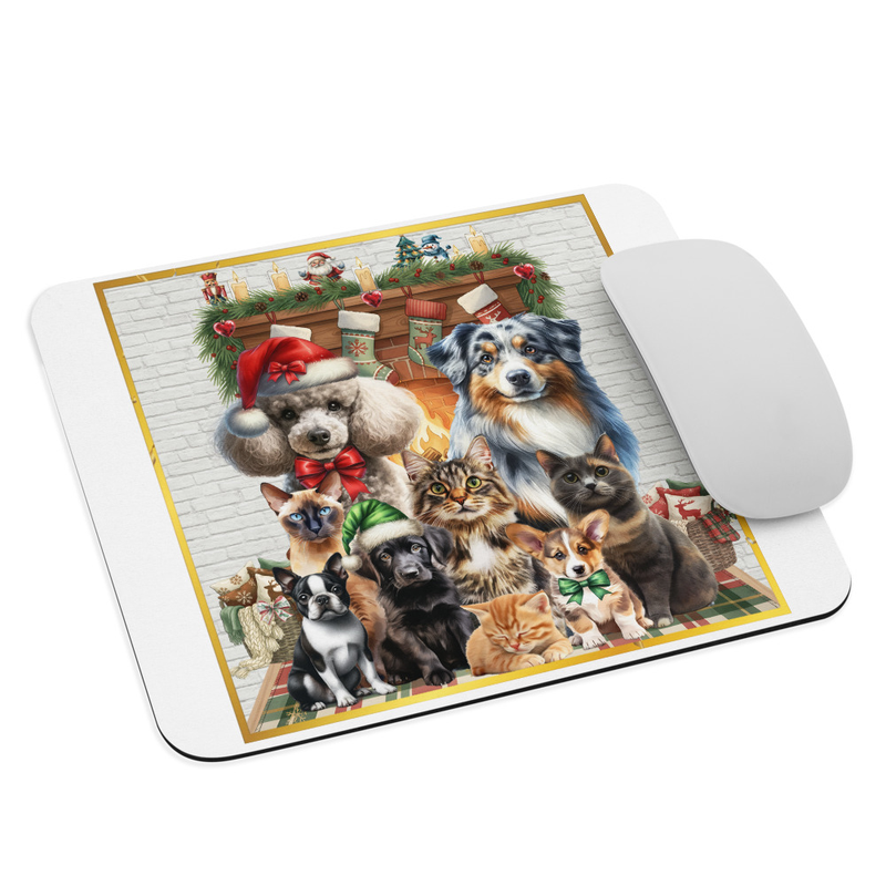Christmas pets mouse pad