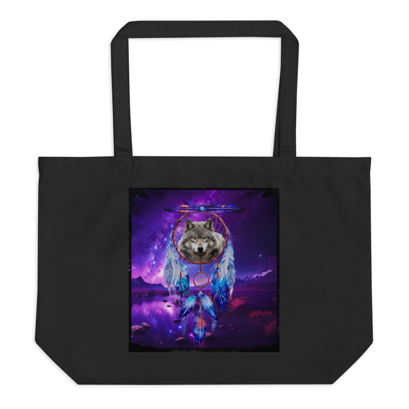 Dream Wolf Large organic tote bag