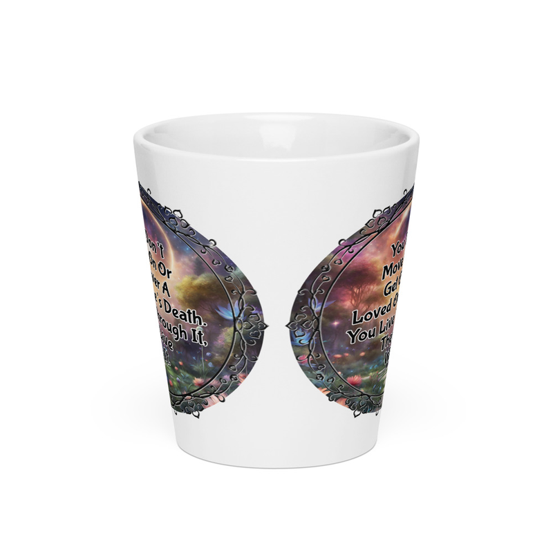 Living With Death white latte mug