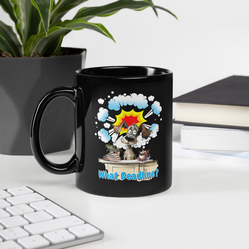 What Deadline dog black mug