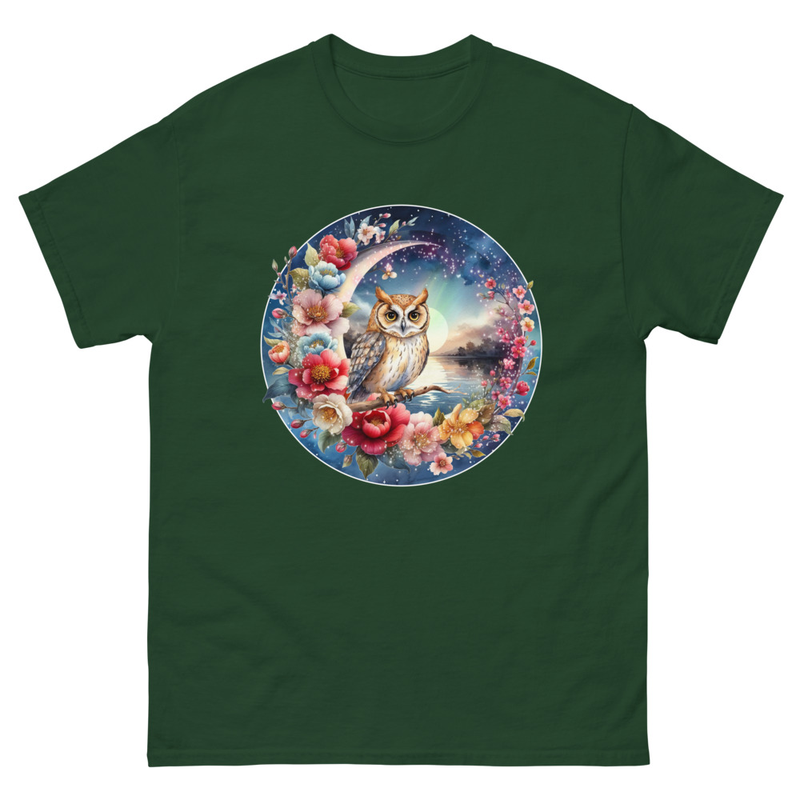 Owl Moon Floral unisex tee
