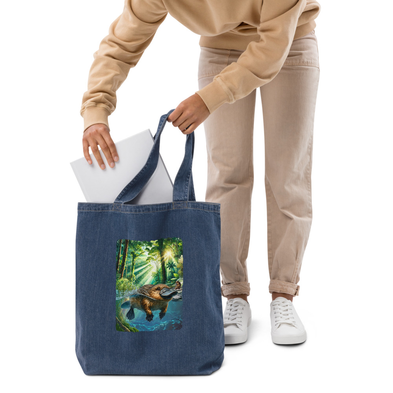Platypus denim tote bag