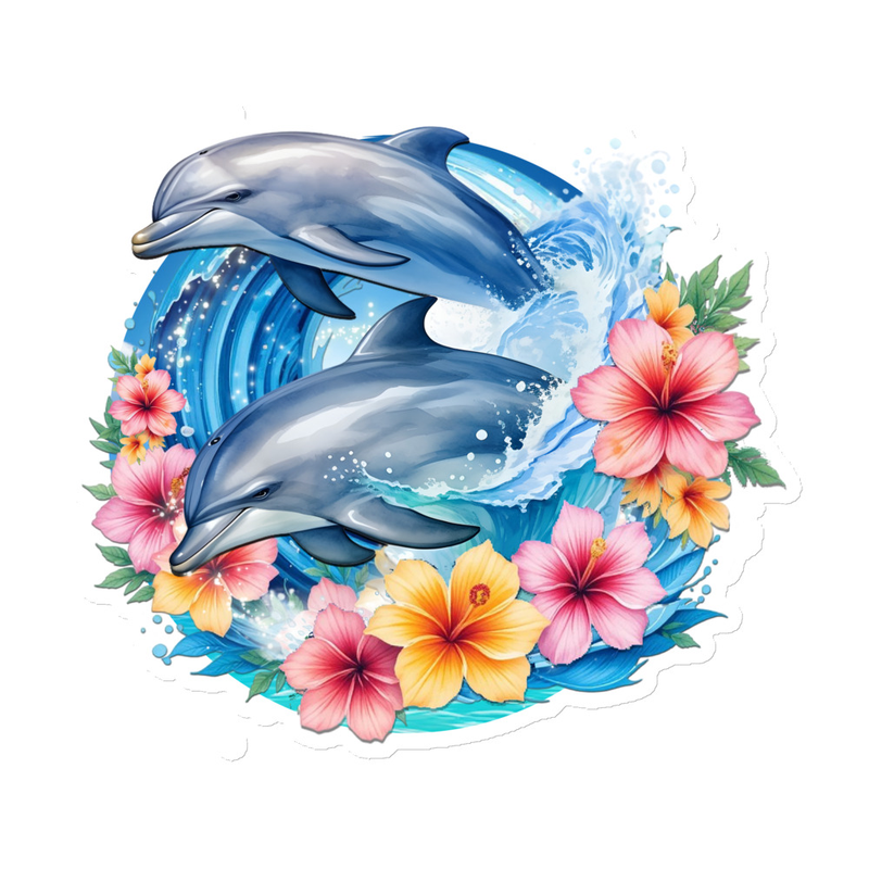 Dolphins Floral Magnet