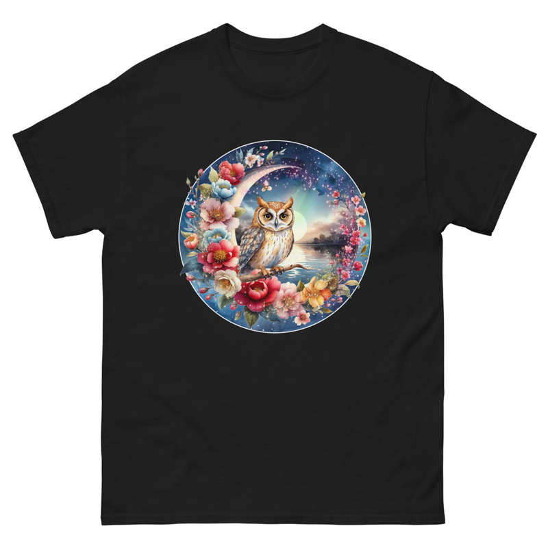 Owl Moon Floral unisex tee