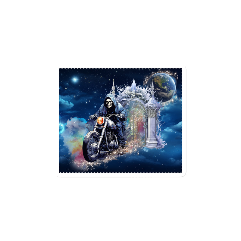 Skeleton motorcycle magnet