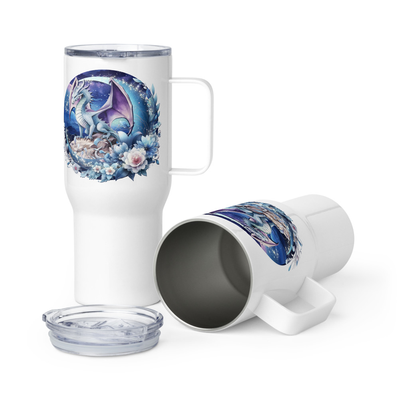 Dragon floral travel mug