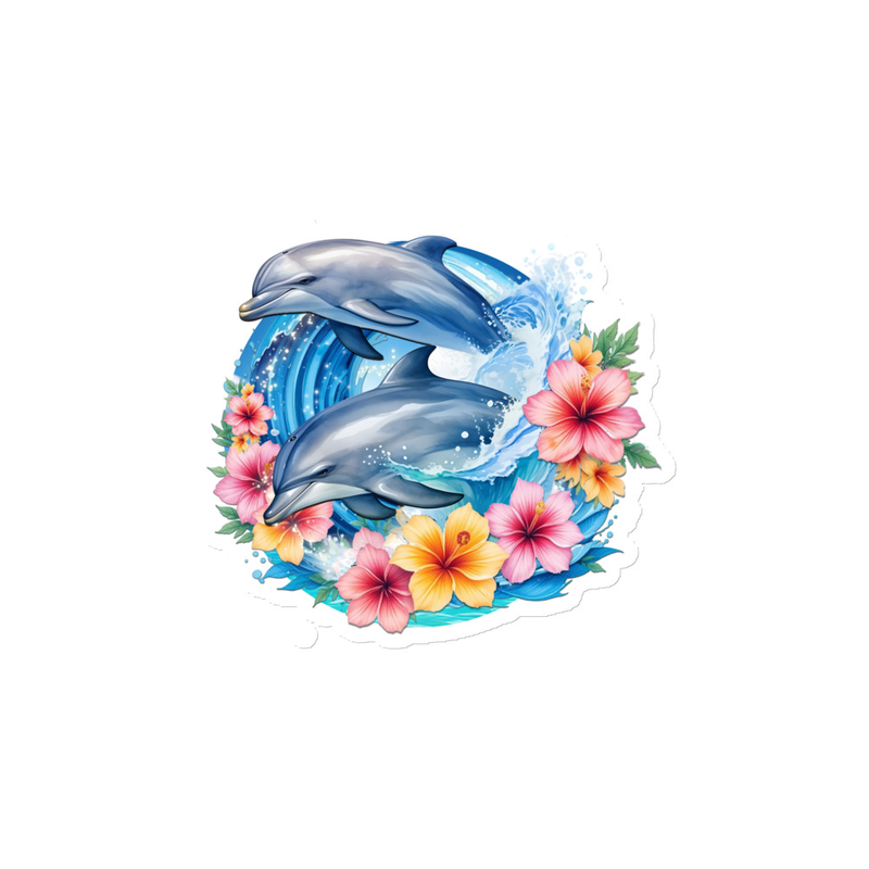 Dolphins Floral Magnet
