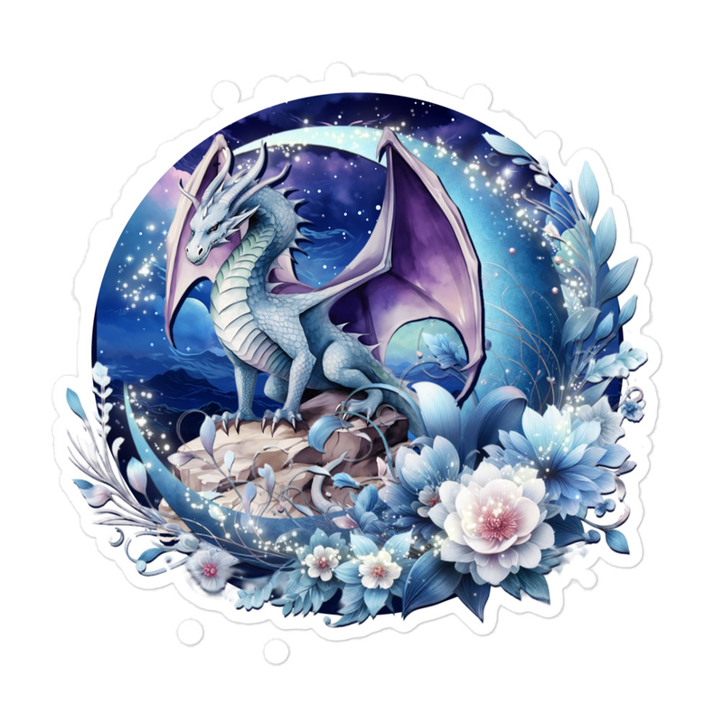 Floral Dragon Bubble-free stickers