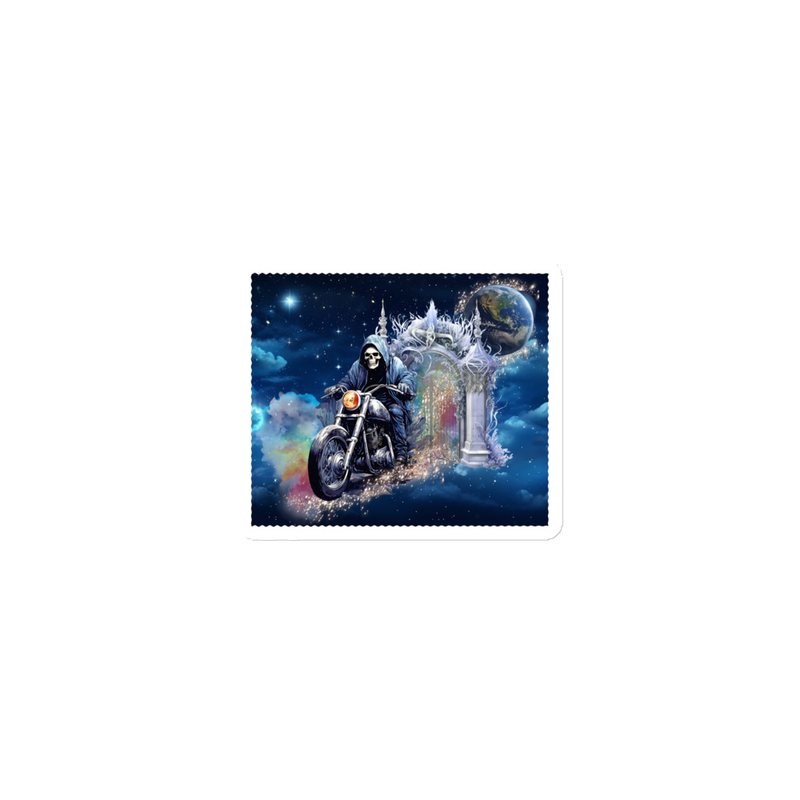 Skeleton motorcycle magnet