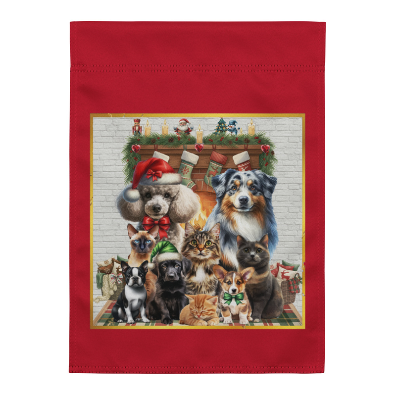 Christmas pets garden flag