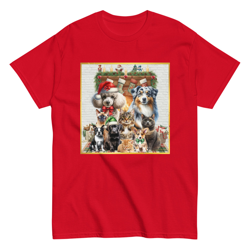 Christmas pets unisex tee