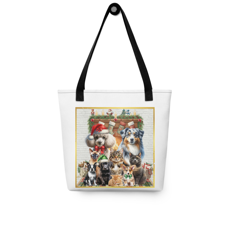 Christmas pets tote bag