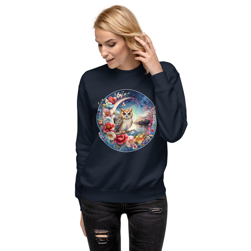 Owl Moon Floral unisex sweatshirt