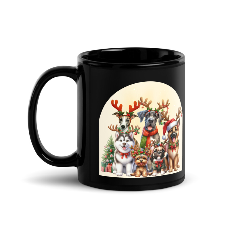 Dogs Christmas Love black mug