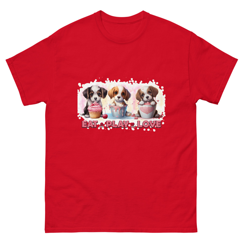 Eat Play Love Puppies unisex tee