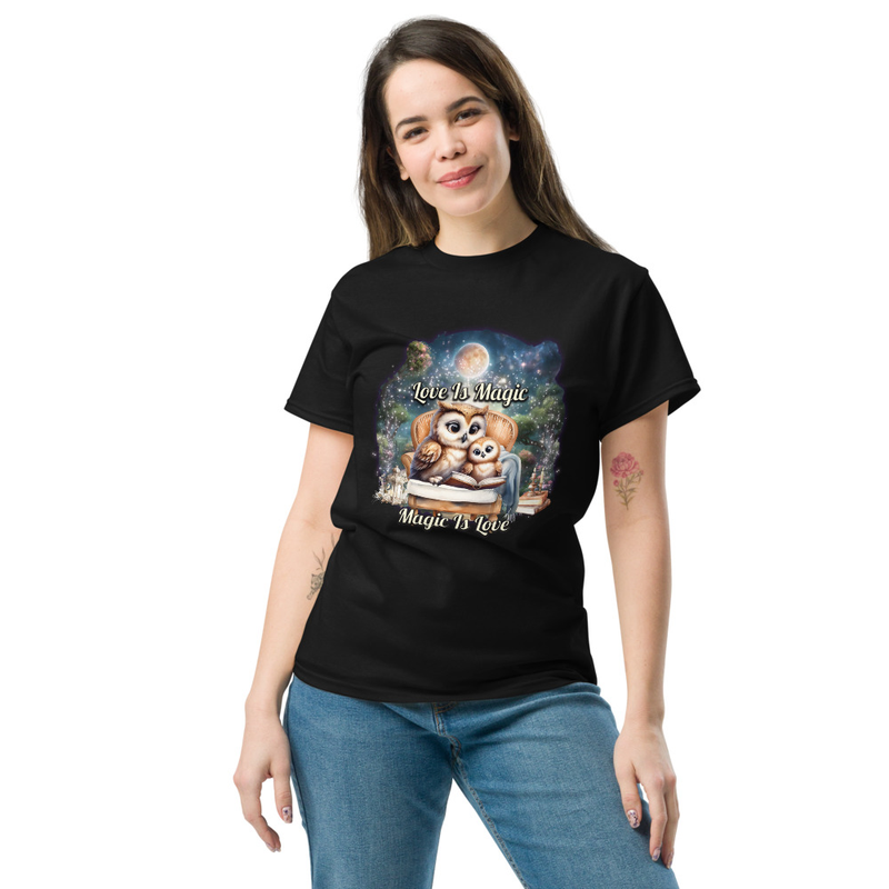 Owls Love Is Magic unisex tee