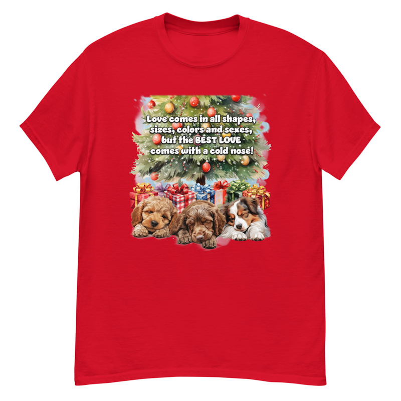 Dogs Xmas cold nose unisex tee