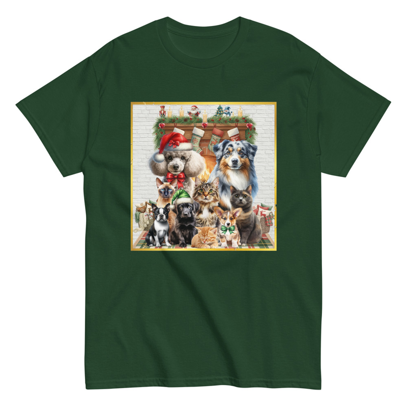 Christmas pets unisex tee