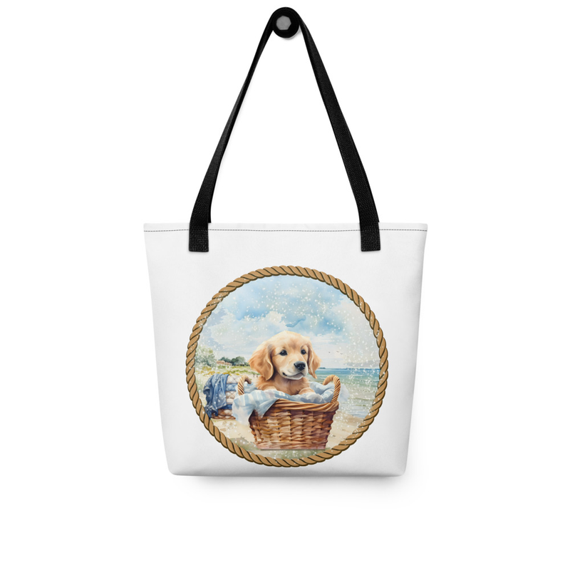 Golden Retriever puppy tote bag