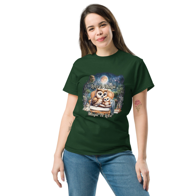 Owls Love Is Magic unisex tee