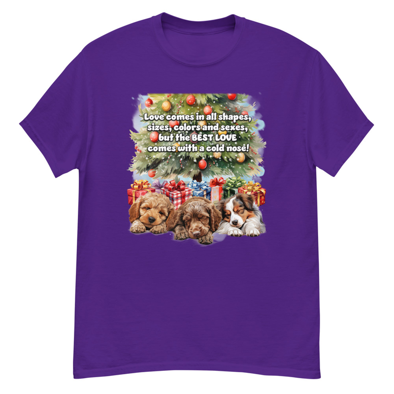 Dogs Xmas cold nose unisex tee