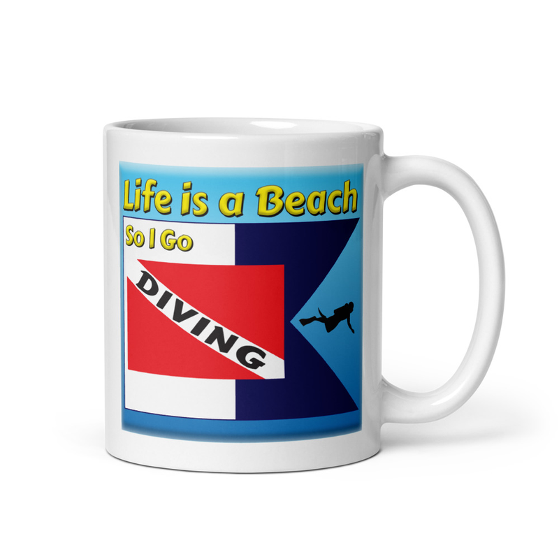 Life is a Beach Diving mug