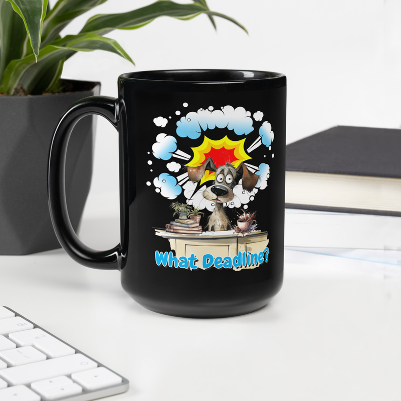 What Deadline dog black mug