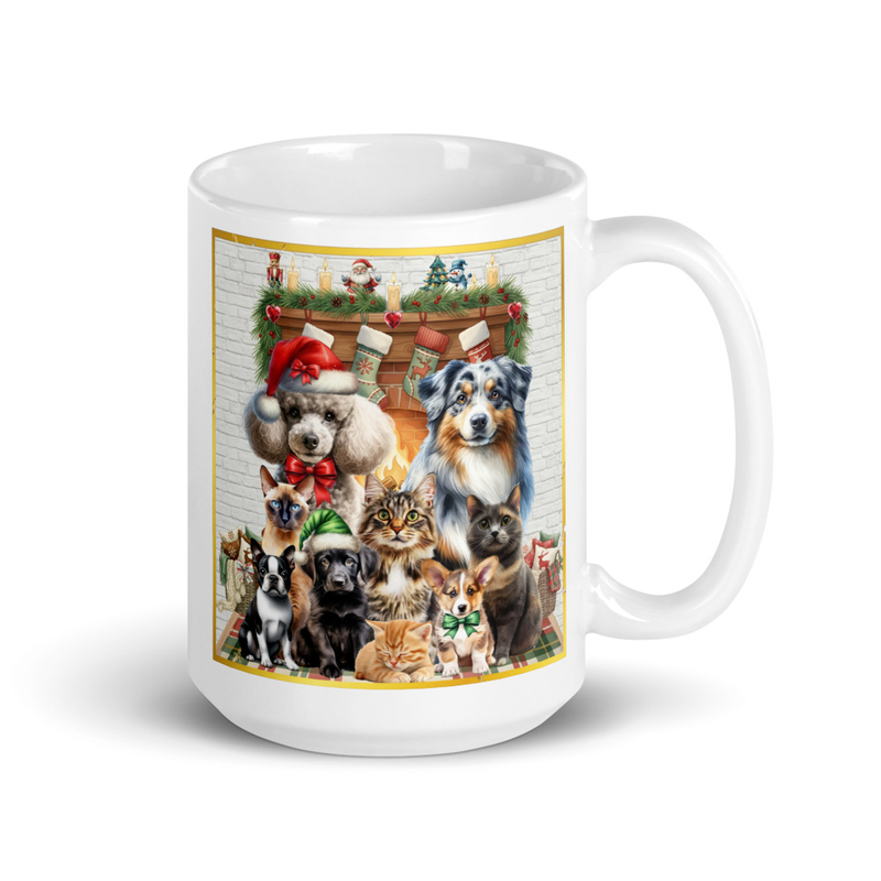 Christmas Pets white mug