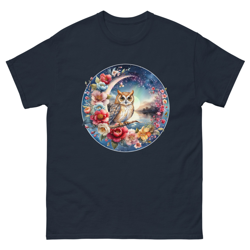 Owl Moon Floral unisex tee