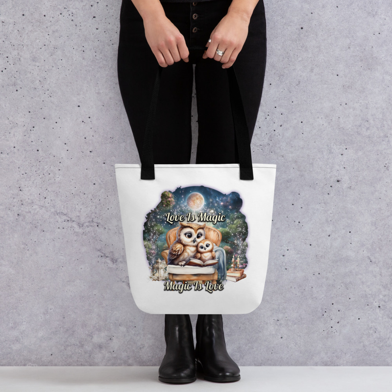 Owls Love Is Magic tote bag