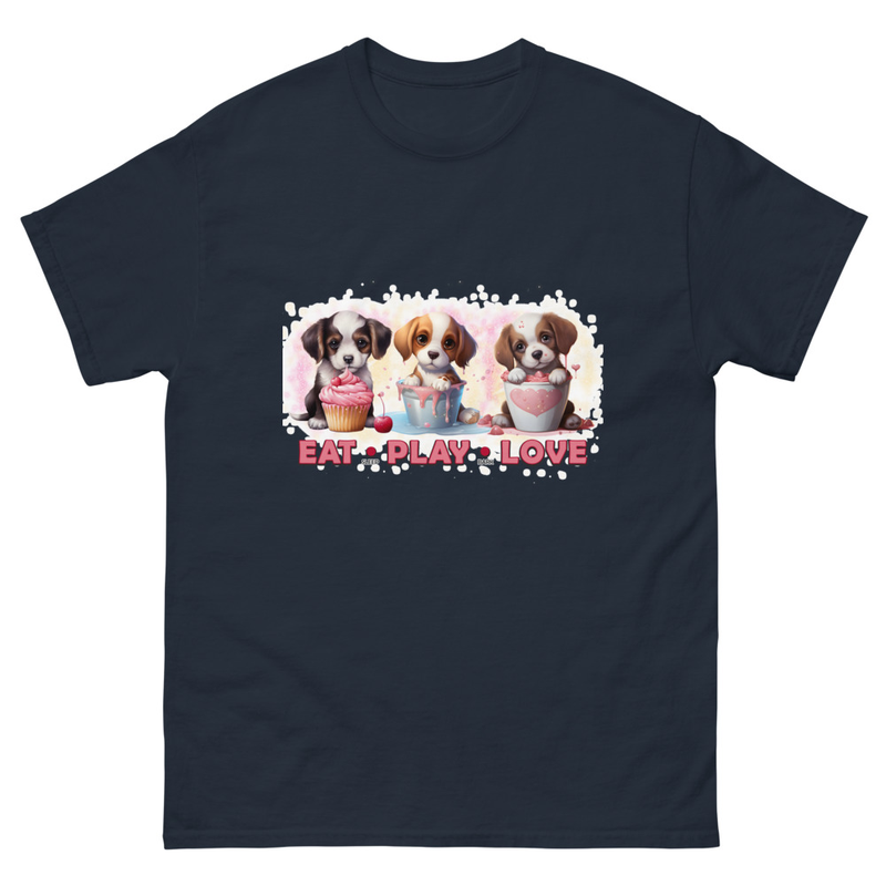 Eat Play Love Puppies unisex tee