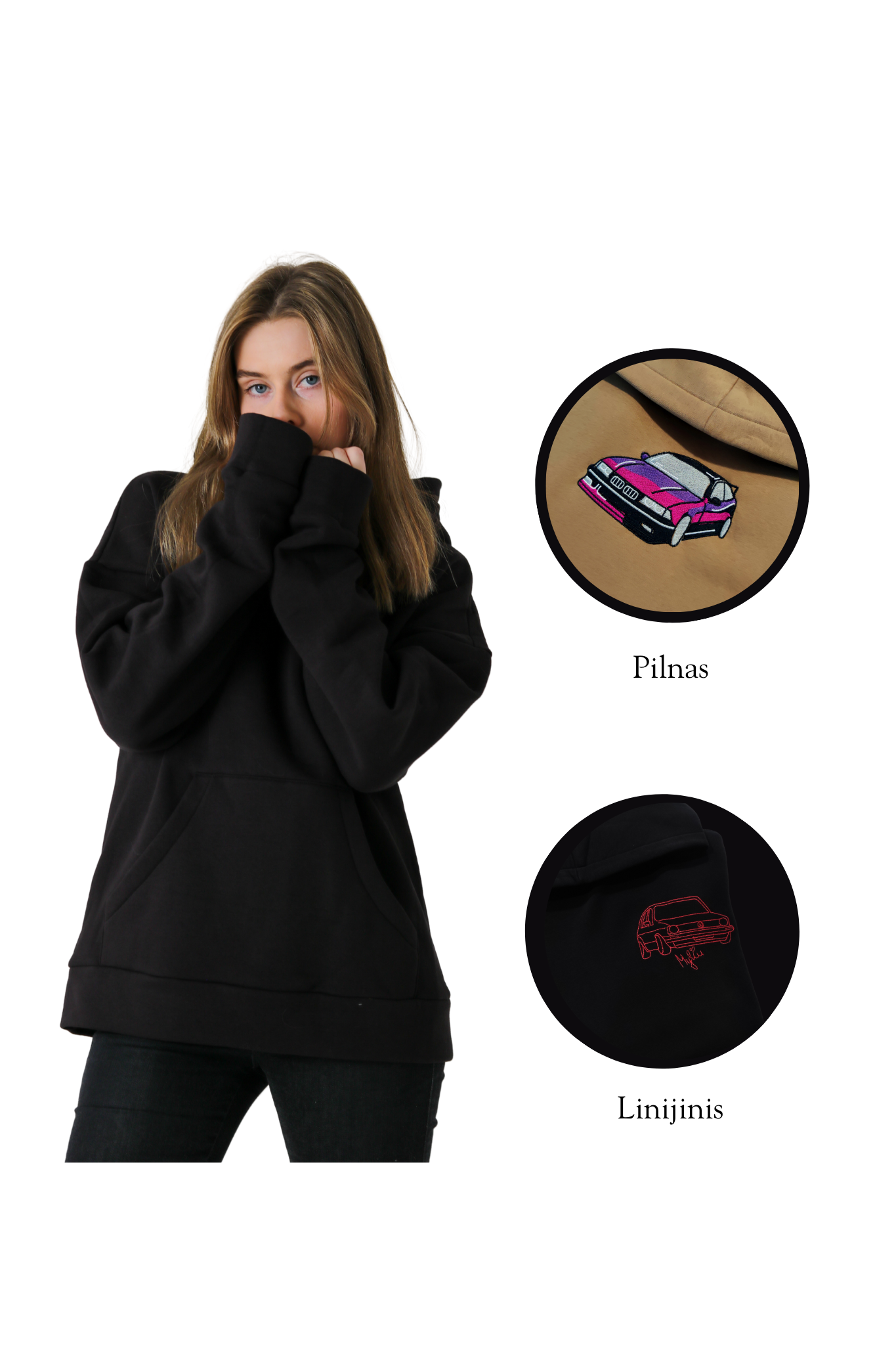 DŽEMPERIS su išsiuvinėtu automobiliu