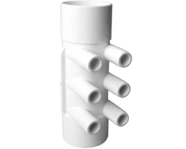 2" F/F kolektorius, 6 išėjimai 3/4" M+ ribbed barb