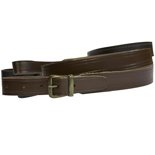 BISLEY Plain Brown Leather Rifle Sling