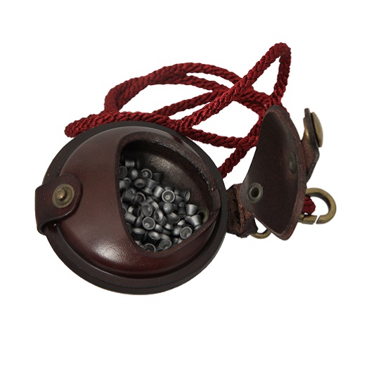 Wilkins Large Dark Brown Leather Pellet Pouch
