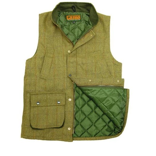 Mens Game Derby Tweed Gilet Hunting Shooting Teflon Coated