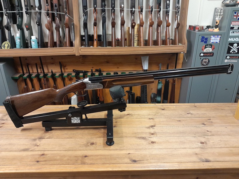 PRE OWNED LANBER 12G O/U SHOTGUN