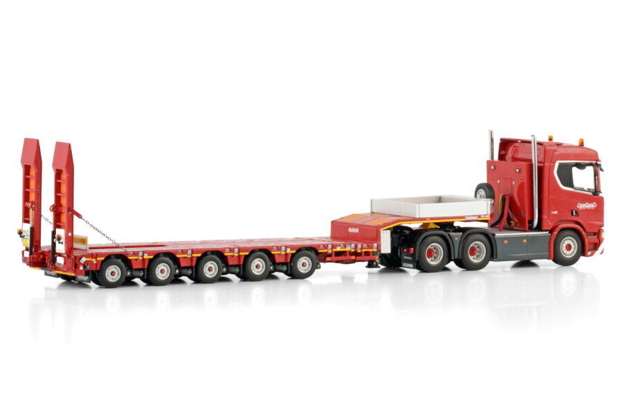 SCANIA R NORMAL CR20N 6X4 MANOOVR COM CAVE DE ESCAVADEIRA - 5 EIXOS NOOTEBOOM RED LINE