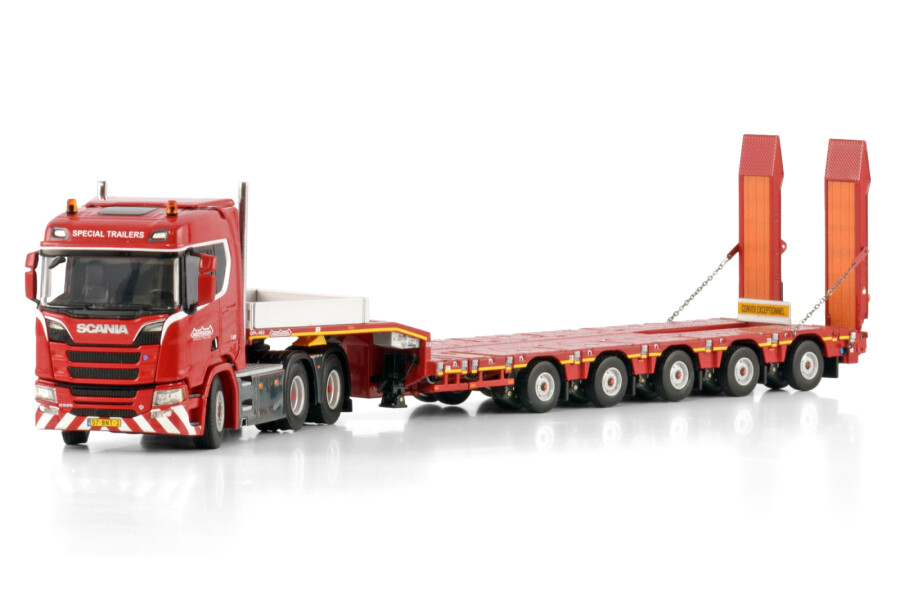 SCANIA R NORMAL CR20N 6X4 MANOOVR COM CAVE DE ESCAVADEIRA - 5 EIXOS NOOTEBOOM RED LINE