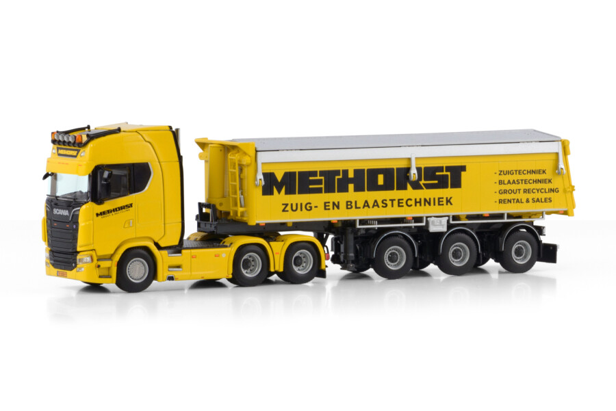 SCANIA S HIGHLINE CS20H 6X2 TAG AXLE TIPPER TRAILER - 3 EIXOS Methorst Zuig- & Blaastechniek