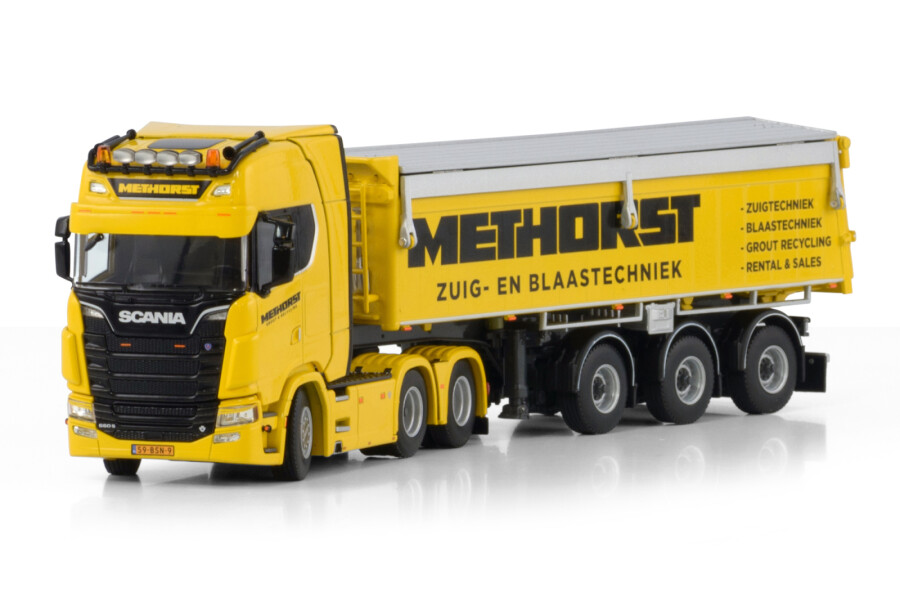SCANIA S HIGHLINE CS20H 6X2 TAG AXLE TIPPER TRAILER - 3 EIXOS Methorst Zuig- & Blaastechniek 