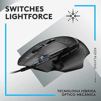 Mouse Gamer Logitech G502 X com Switch LIGHTFORCE