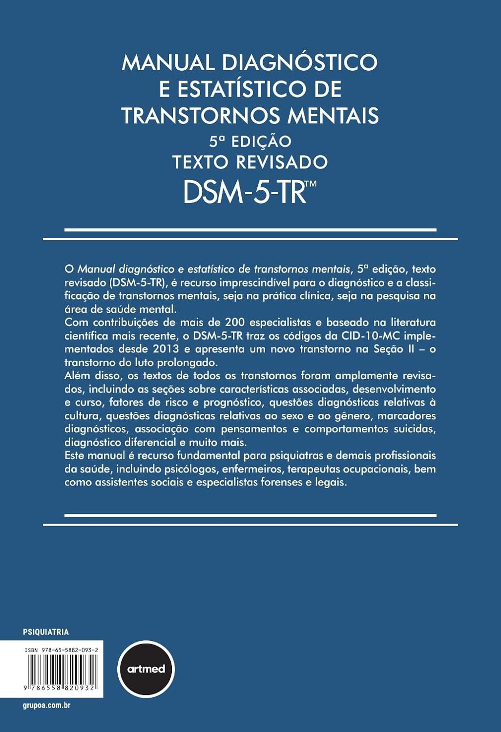 Manual Diagnóstico e Estatístico de Transtornos Mentais - DSM-5-TR: Texto Revisado