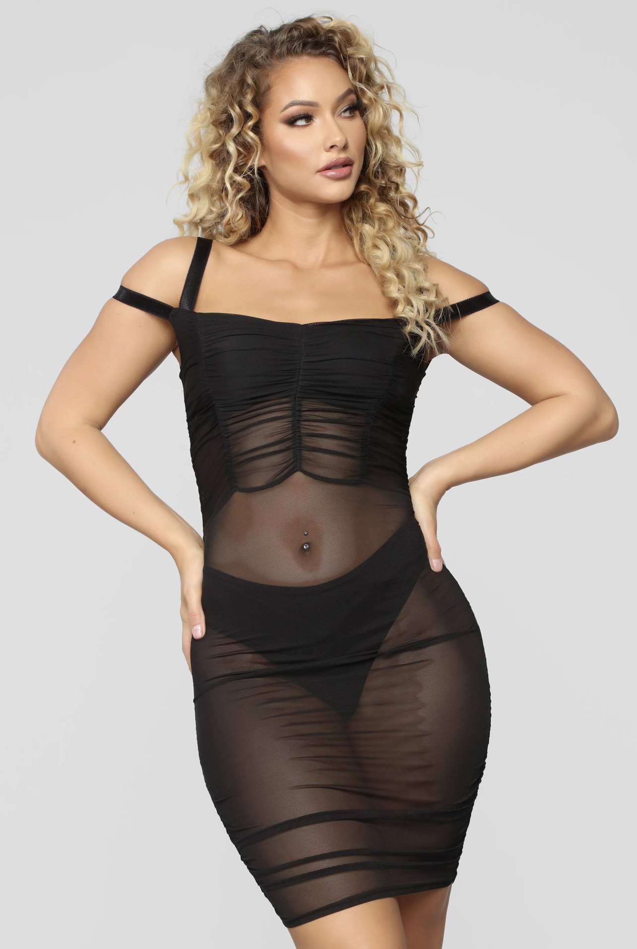 Black mesh dress (S)