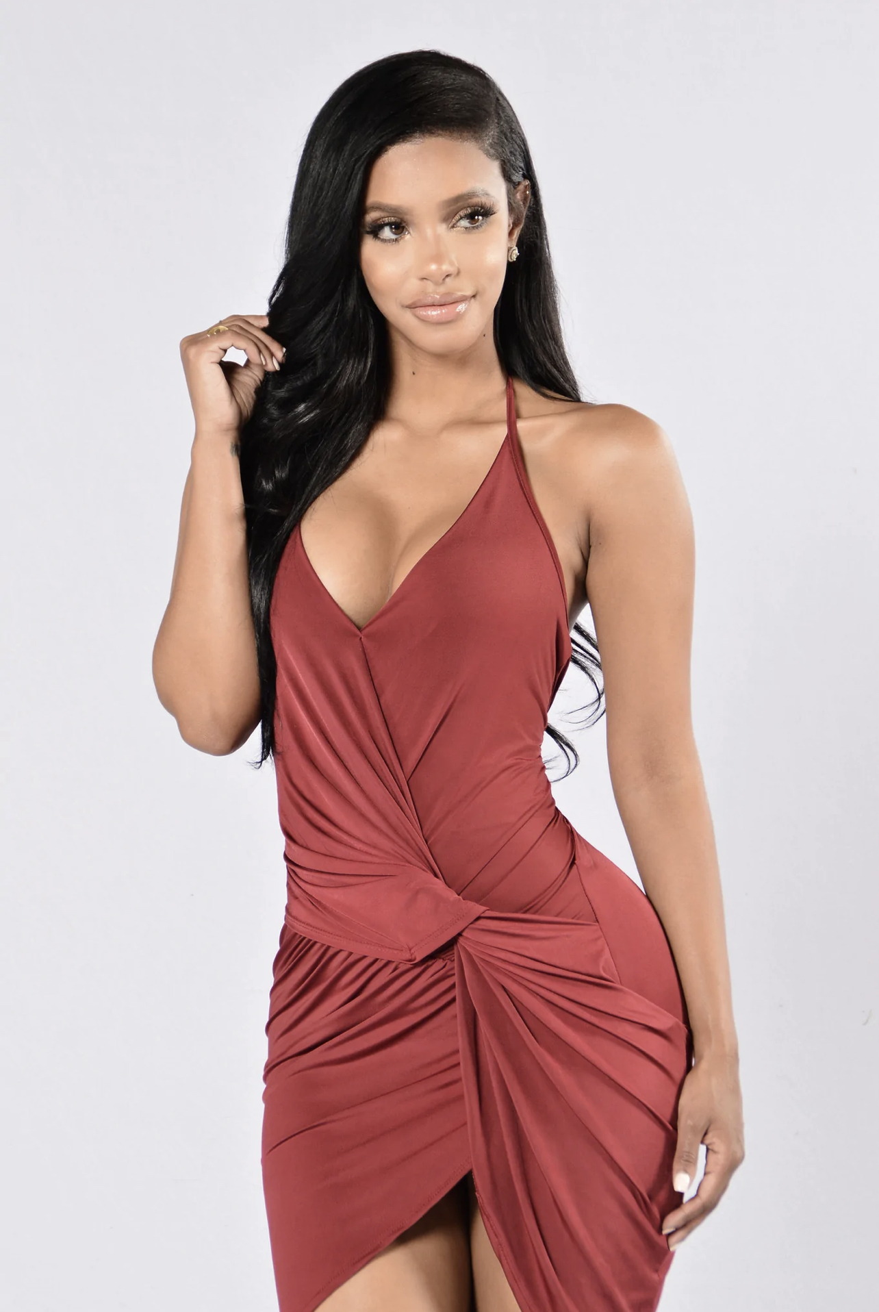 Burgundy wine dress (S)