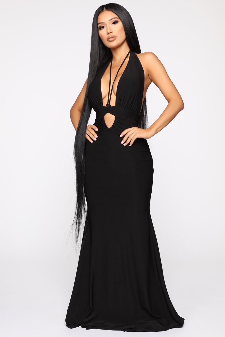 Sexy Black maxi dress (M)