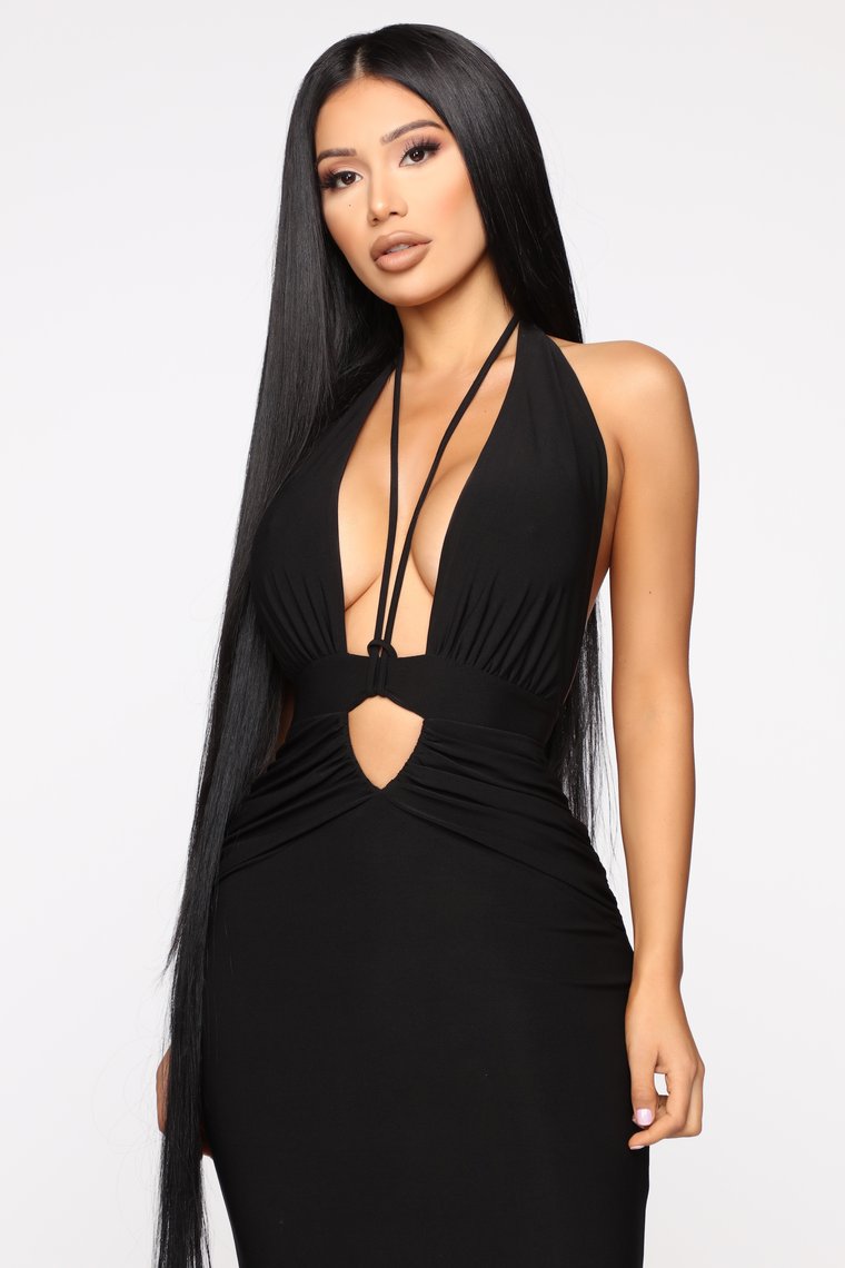 Sexy Black maxi dress (M)