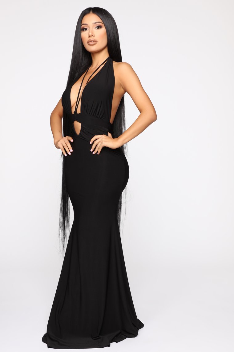 Sexy Black maxi dress (M)
