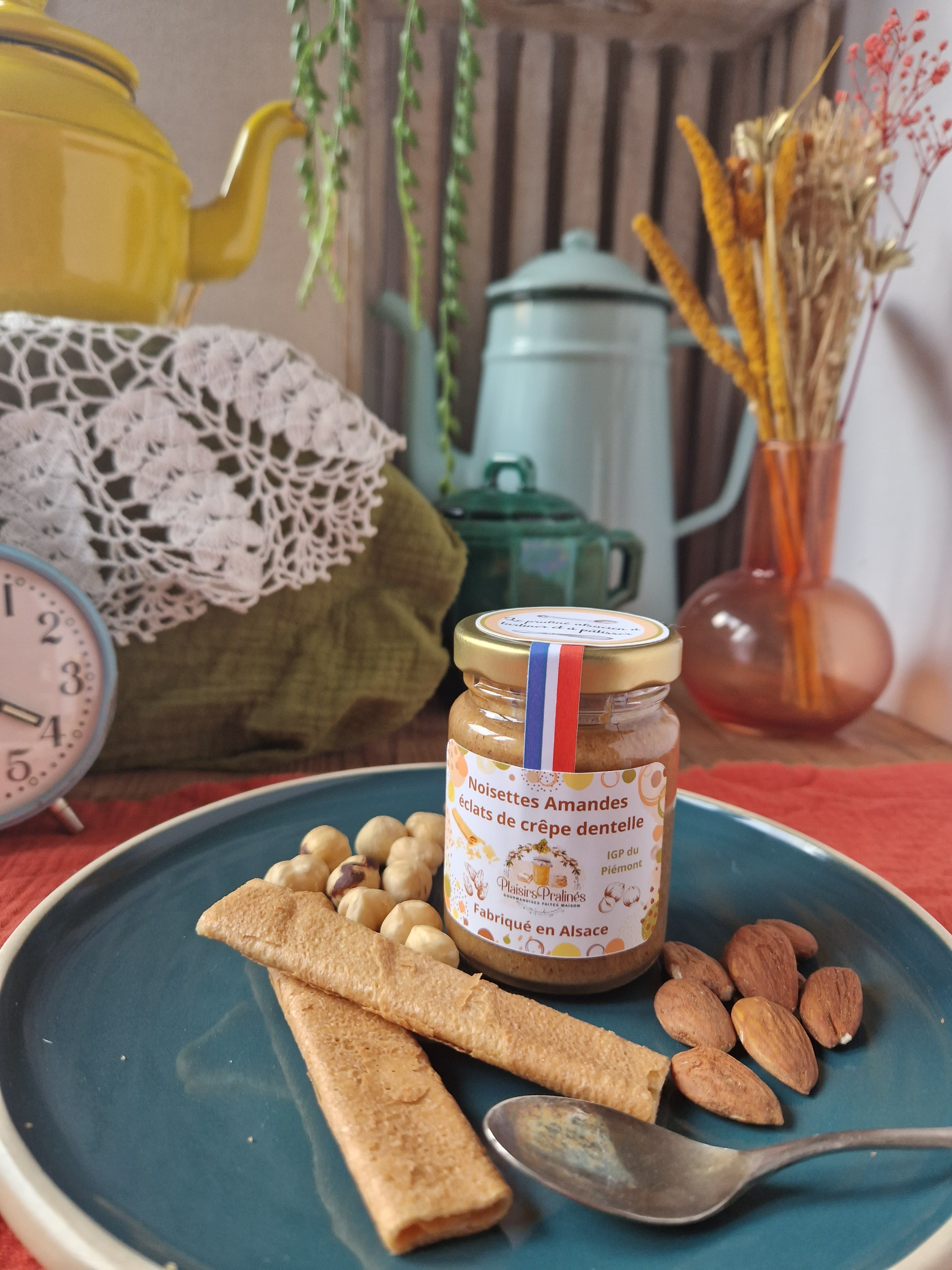 Praliné Biscuité Noisettes amandes éclats de crêpe dentelle